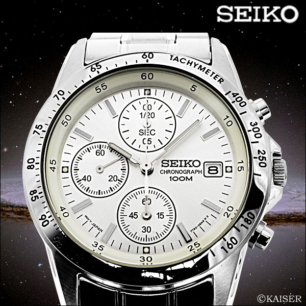 セイコー（SEIKO）/腕時計/逆輸入/SK-SND363P-SV/クロノグラフ/逆輸入/男女兼用クオーツ式（クォーツ式）腕時計/リスト・ウオッチ（リストウオッチ）/アイボリー・ホワイト×プラチナ・シルバー×ブラック