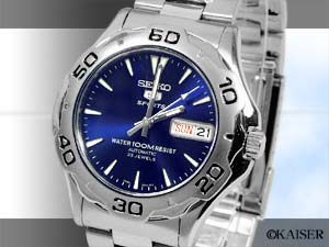 セイコー/SEIKO／腕時計（リスト・ウオッチ）／SK/SNZ315K／オートマティック腕時計（リスト・ウオッチ/リストウオッチ）／５　スポーツ（ファイブ・スポーツ）／オールステンレス／シルバー＋サファイア・ブルー×シルバー／フェイスの拡大